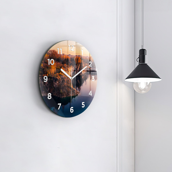 Orologio rotondo in vetro Lago di Cracovia Zakrzówek