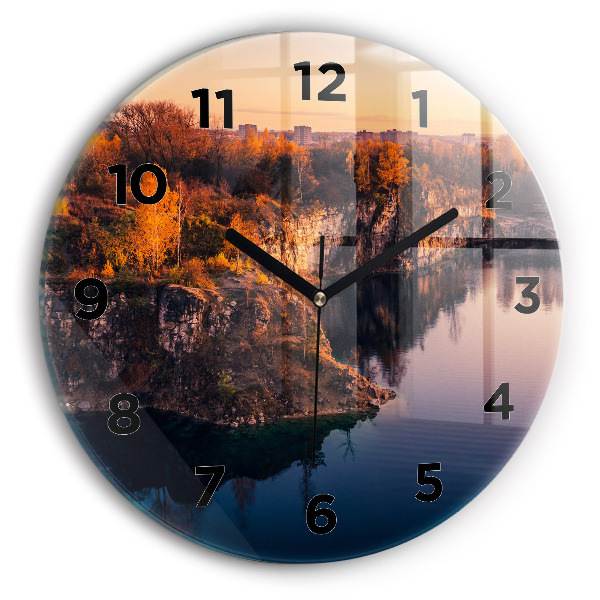 Orologio rotondo in vetro Lago di Cracovia Zakrzówek