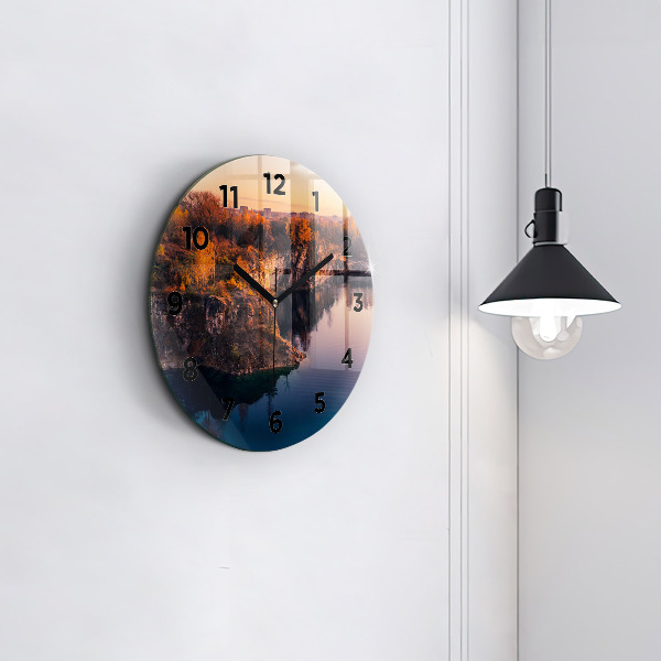 Orologio rotondo in vetro Lago di Cracovia Zakrzówek