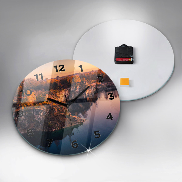Orologio rotondo in vetro Lago di Cracovia Zakrzówek