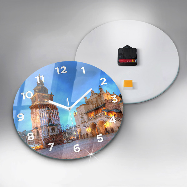 Orologio rotondo Piazza del Mercato Principale di Cracovia