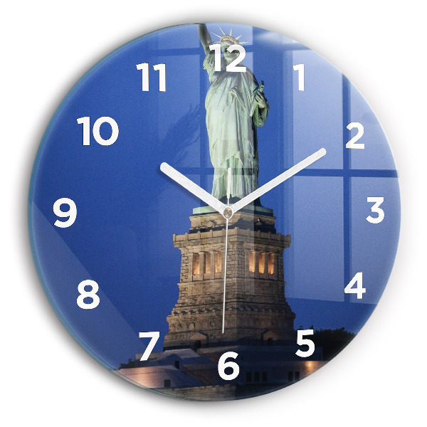Orologio rotondo in vetro Statua della Libertà New York