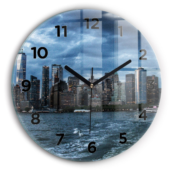 Orologio rotondo in vetro Panorama di New York