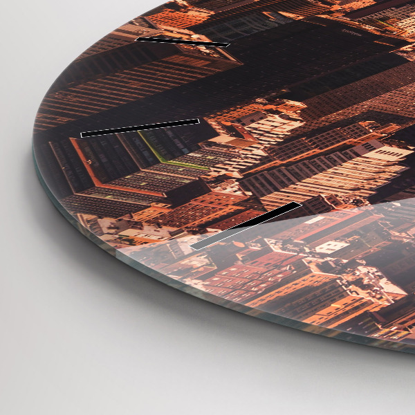 Orologio rotondo in vetro Panorama della città ovest