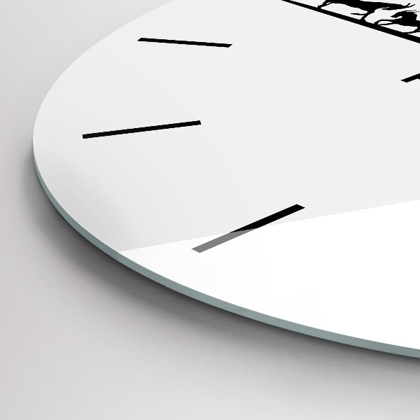 Orologio rotondo in vetro Grafica panoramica di Poznan