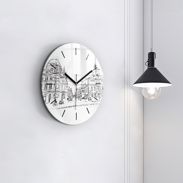Orologio rotondo in vetro Illustrazione della città di Poznań