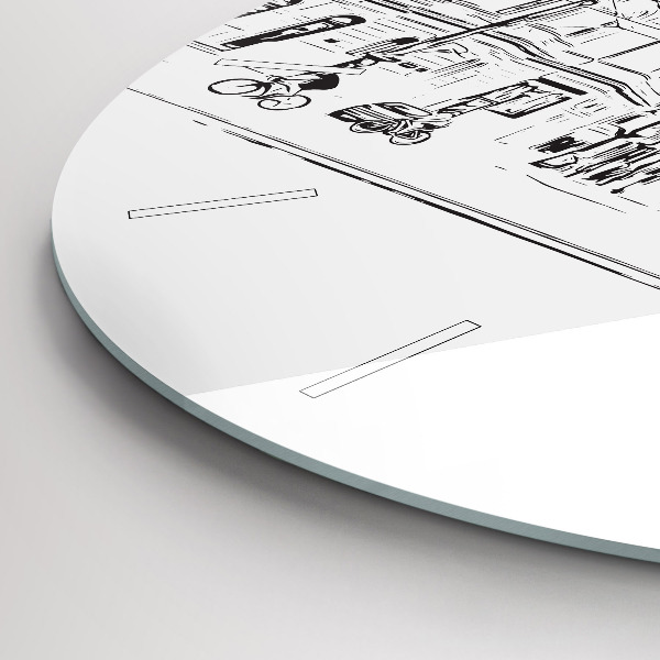Orologio rotondo in vetro Illustrazione della città di Poznań