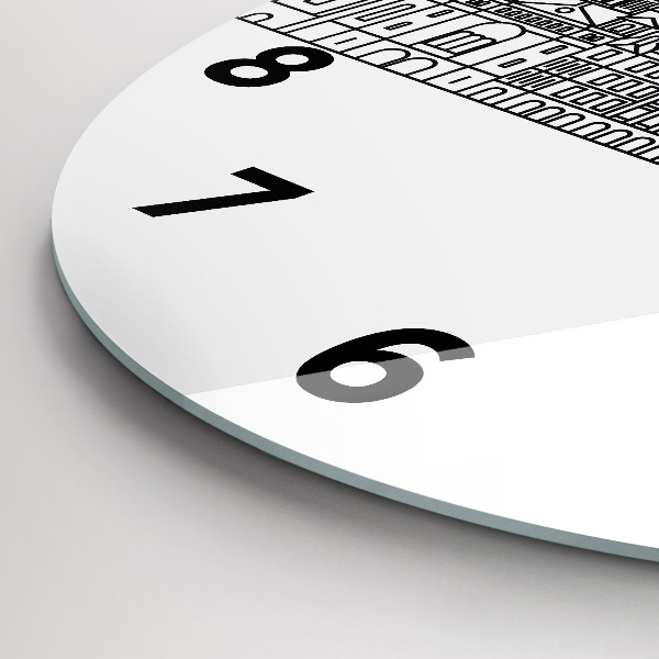 Orologio rotondo Panorama dell'architettura di Lodz