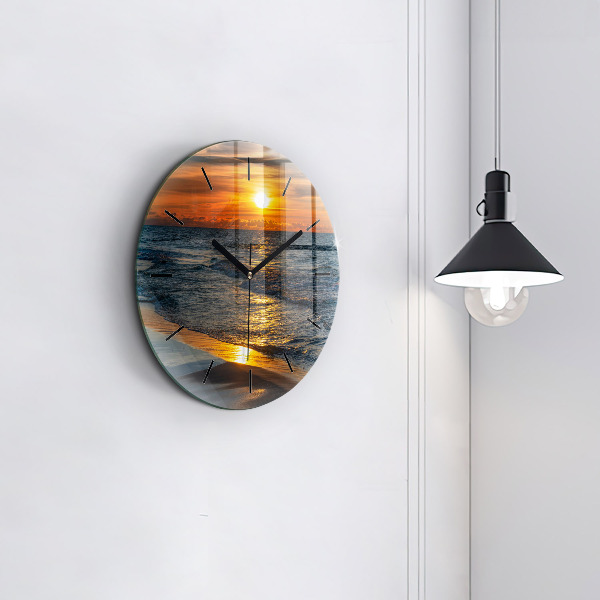 Orologio rotondo in vetro Władysławowo Mar Baltico