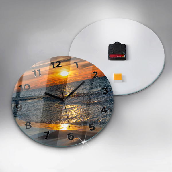Orologio rotondo in vetro Władysławowo Mar Baltico