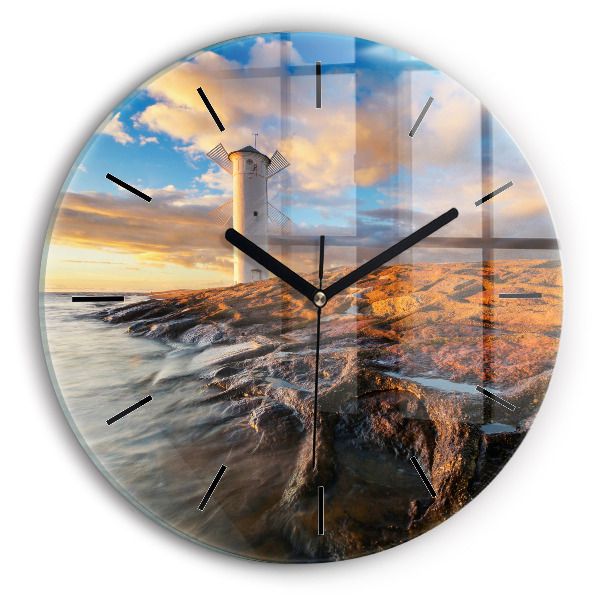Orologio rotondo Il Faro e il Mar Baltico
