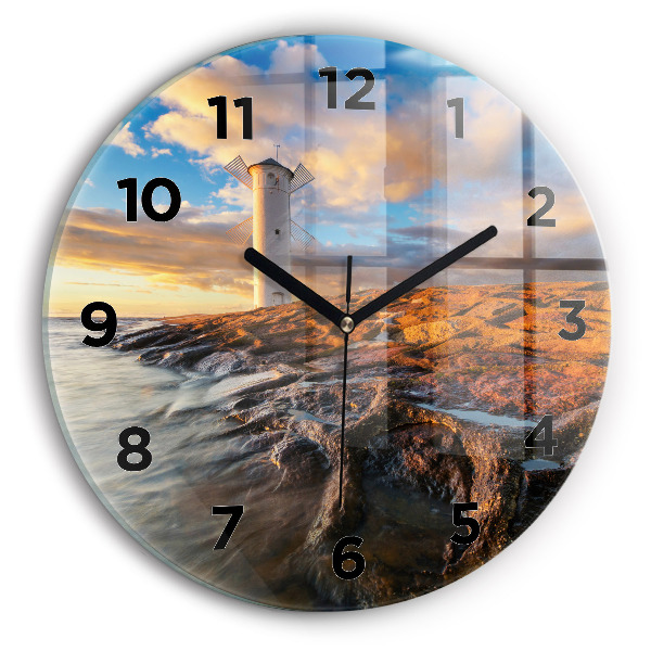 Orologio rotondo Il Faro e il Mar Baltico