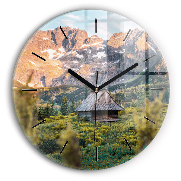 Orologio rotondo in vetro Cottage nei Monti Tatra