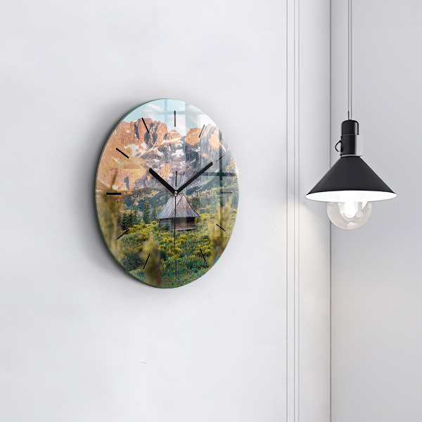 Orologio rotondo in vetro Cottage nei Monti Tatra