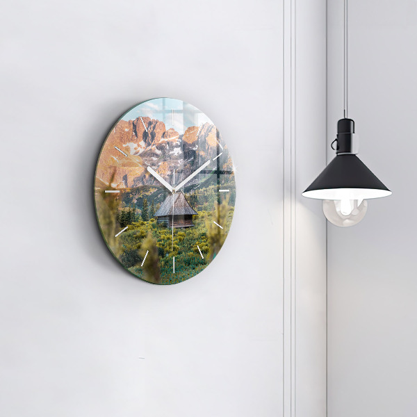 Orologio rotondo in vetro Cottage nei Monti Tatra