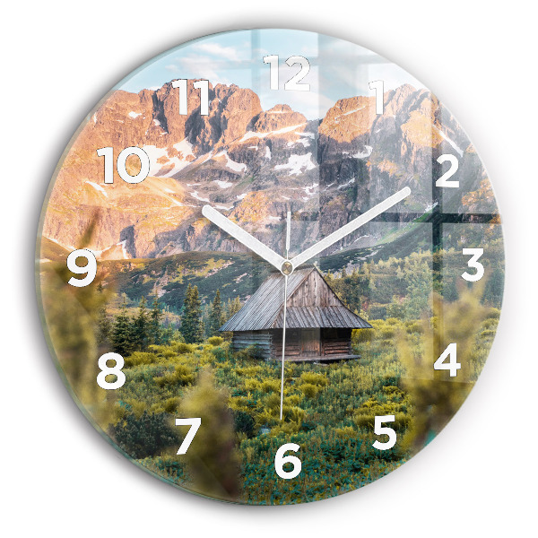 Orologio rotondo in vetro Cottage nei Monti Tatra