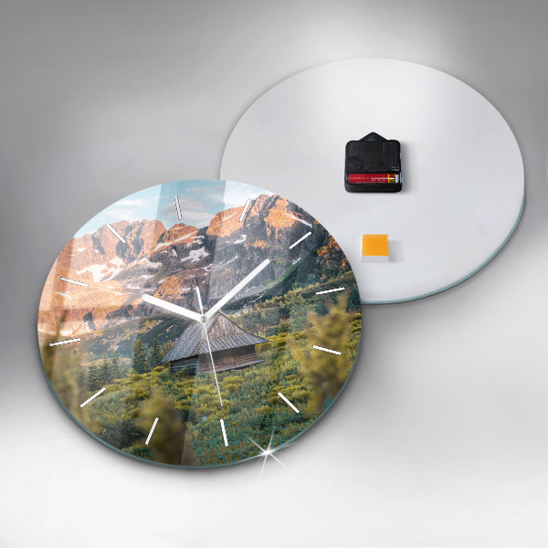 Orologio rotondo in vetro Cottage nei Monti Tatra