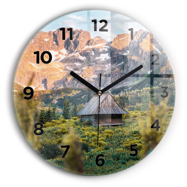 Orologio rotondo in vetro Cottage nei Monti Tatra