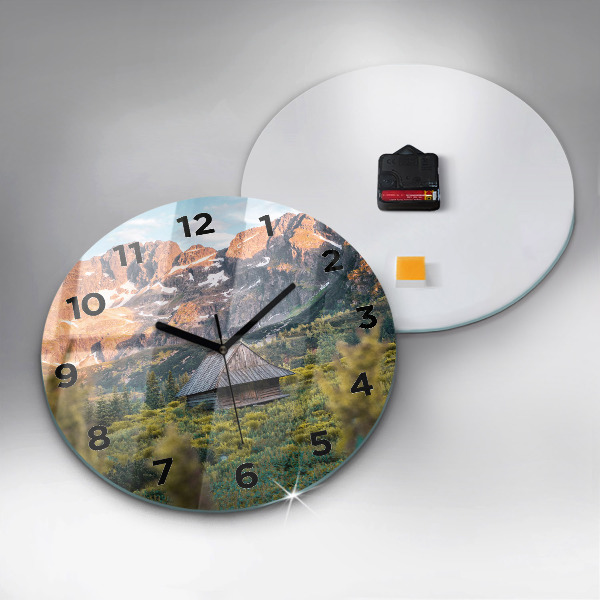 Orologio rotondo in vetro Cottage nei Monti Tatra