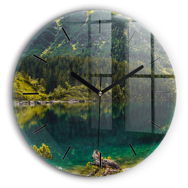 Orologio rotondo in vetro Morskie Oko nei Monti Tatra