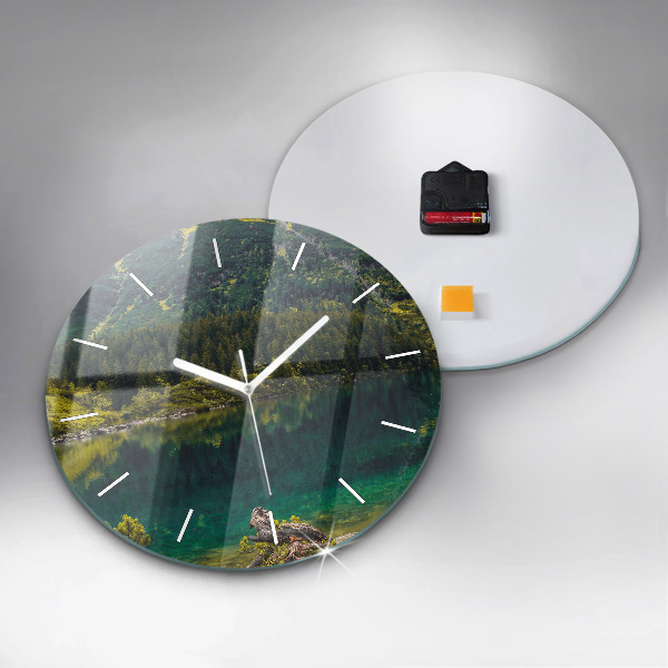 Orologio rotondo in vetro Morskie Oko nei Monti Tatra