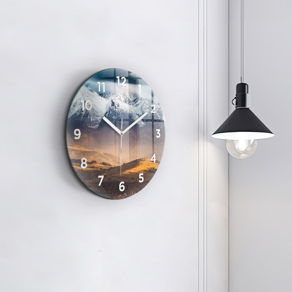 Orologio rotondo in vetro Paesaggio invernale dei Monti Tatra