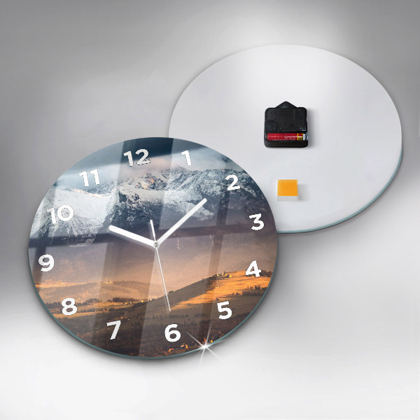 Orologio rotondo in vetro Paesaggio invernale dei Monti Tatra