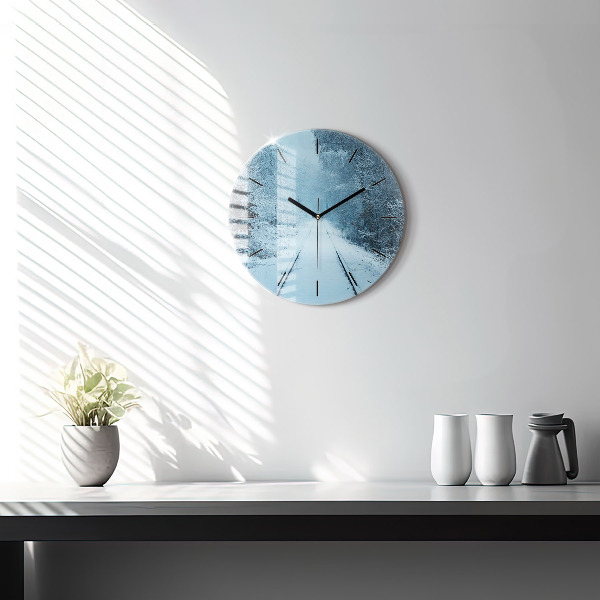 Orologio rotondo in vetro Cervi sulle tracce