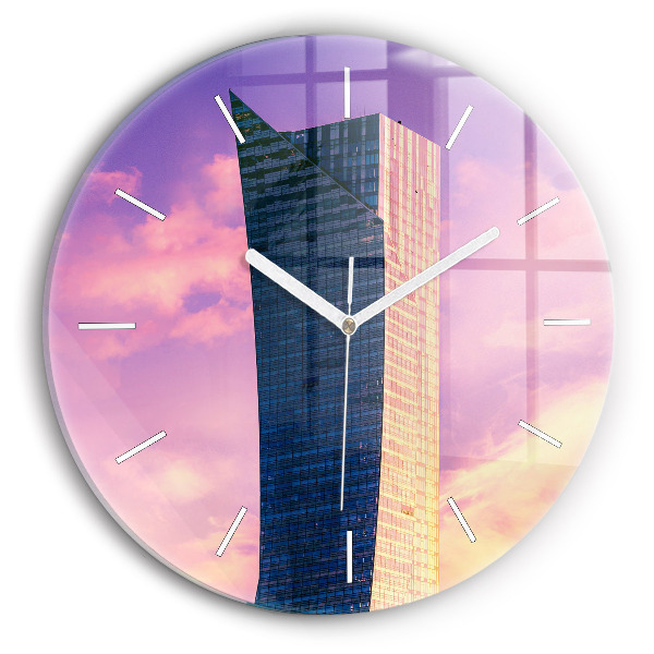 Orologio rotondo in vetro Grattacielo a Varsavia