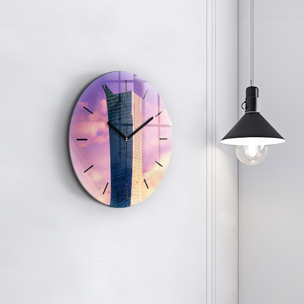 Orologio rotondo in vetro Grattacielo a Varsavia