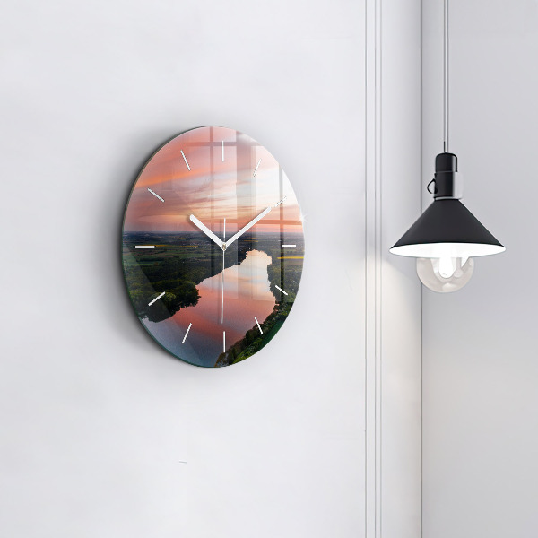 Orologio rotondo in vetro Vista lago