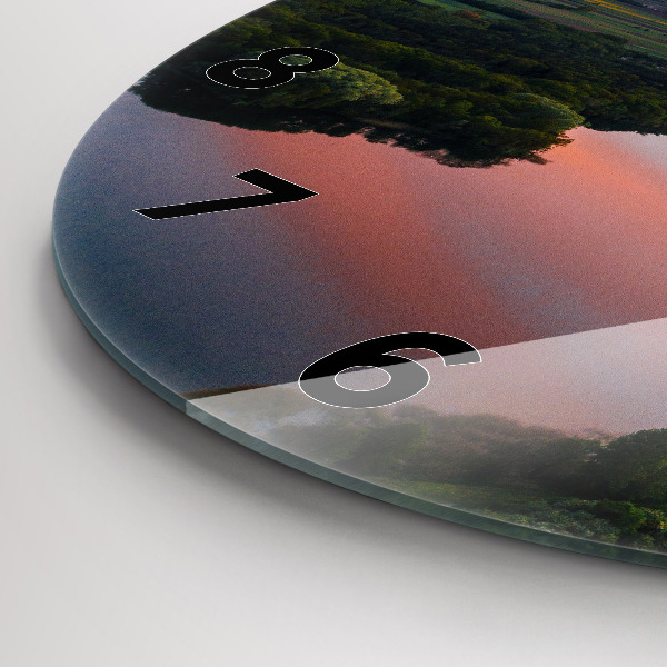 Orologio rotondo in vetro Vista lago