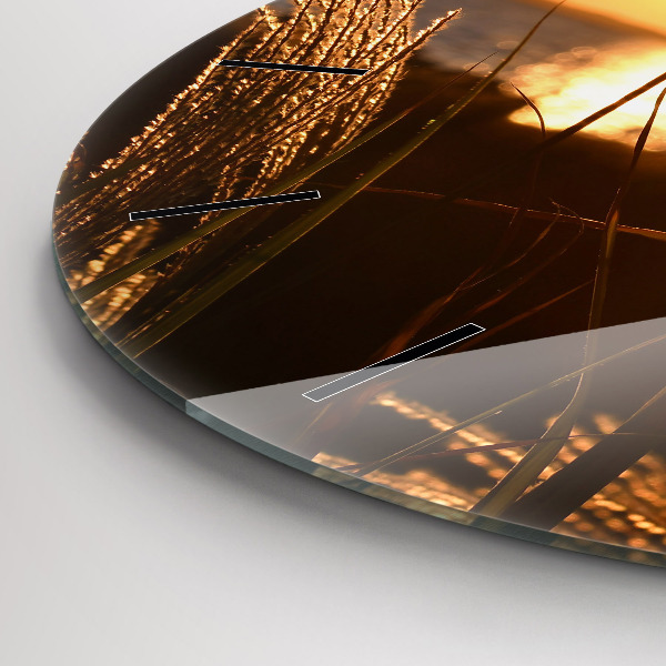 Orologio rotondo in vetro Grano al sole dorato