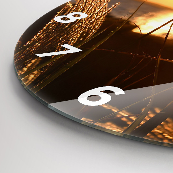 Orologio rotondo in vetro Grano al sole dorato