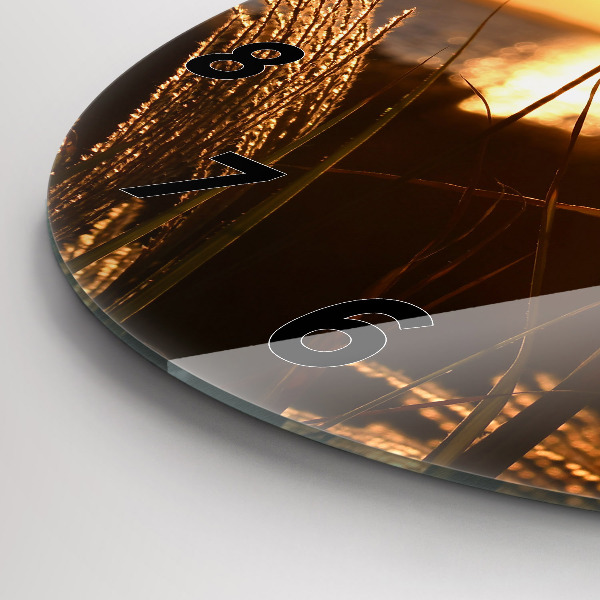 Orologio rotondo in vetro Grano al sole dorato