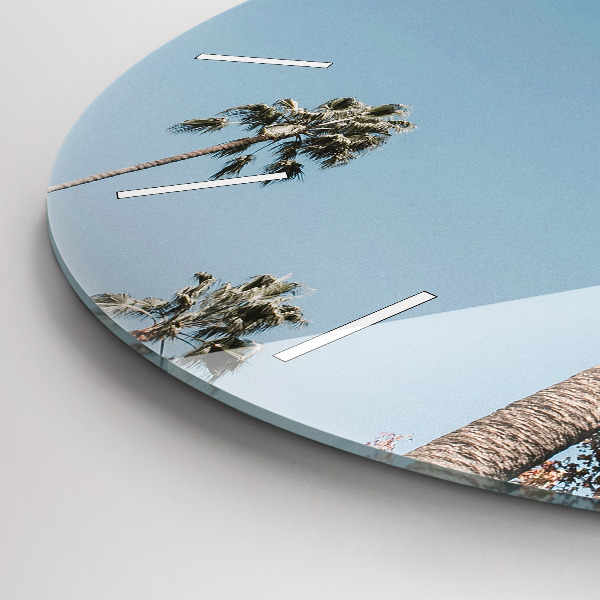 Orologio rotondo in vetro Palme a Los Angeles