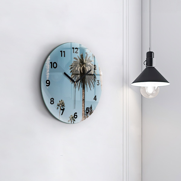 Orologio rotondo in vetro Palme a Los Angeles