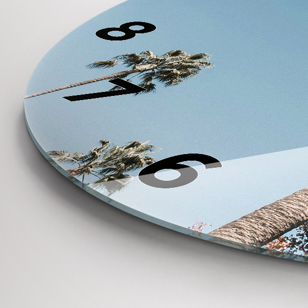 Orologio rotondo in vetro Palme a Los Angeles