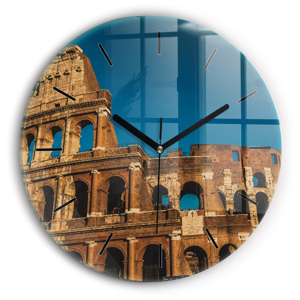 Orologio rotondo in vetro Il Colosseo in Italia