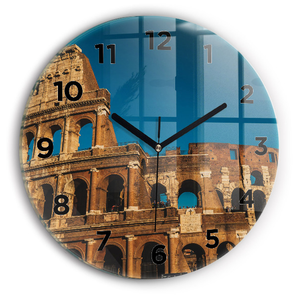 Orologio rotondo in vetro Il Colosseo in Italia