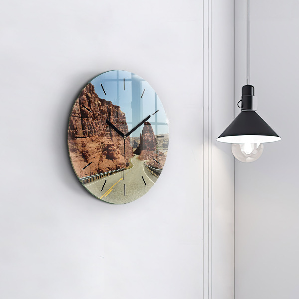 Orologio rotondo in vetro Route 66 negli Stati Uniti