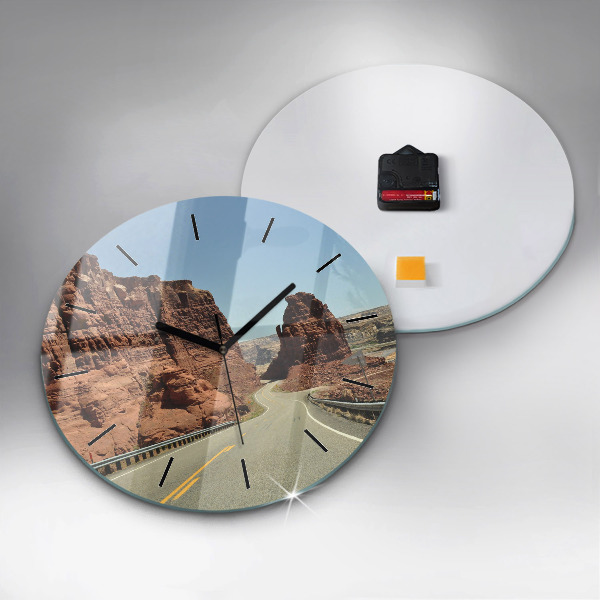 Orologio rotondo in vetro Route 66 negli Stati Uniti