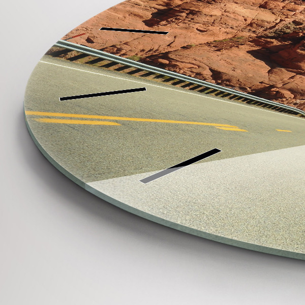 Orologio rotondo in vetro Route 66 negli Stati Uniti