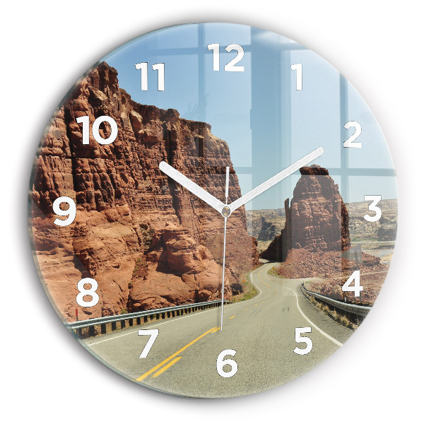Orologio rotondo in vetro Route 66 negli Stati Uniti