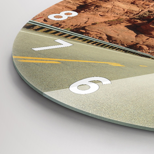 Orologio rotondo in vetro Route 66 negli Stati Uniti