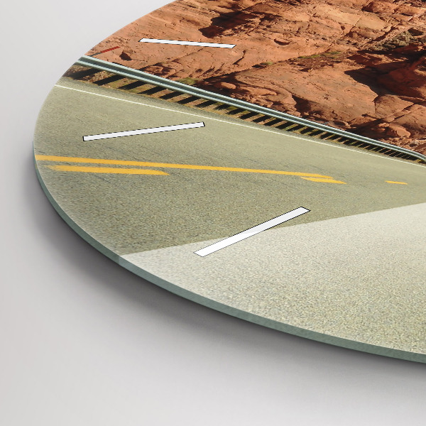 Orologio rotondo in vetro Route 66 negli Stati Uniti
