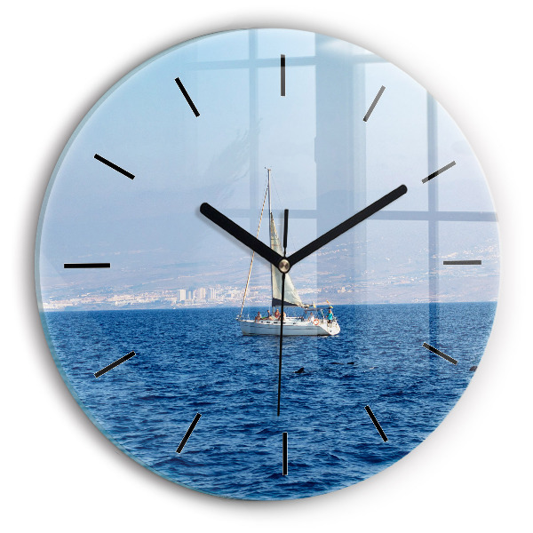 Orologio rotondo in vetro Yacht a Tenerife