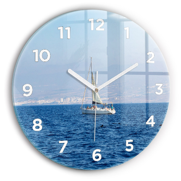 Orologio rotondo in vetro Yacht a Tenerife