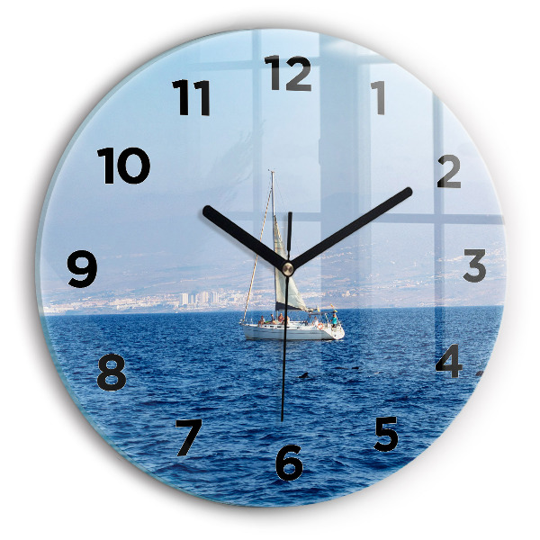 Orologio rotondo in vetro Yacht a Tenerife