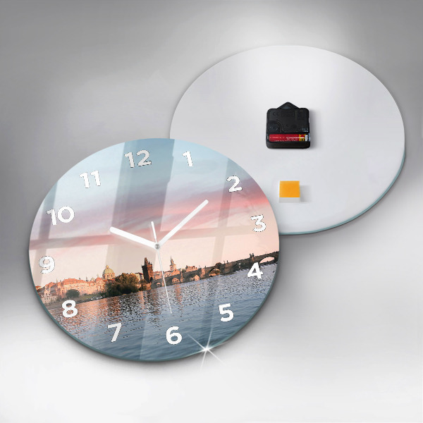 Orologio rotondo in vetro Ponte Carlo a Praga